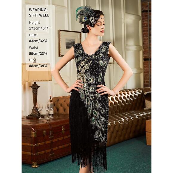 Elegant Black and Green Embellished Mini Dress - Picture 1 of 16